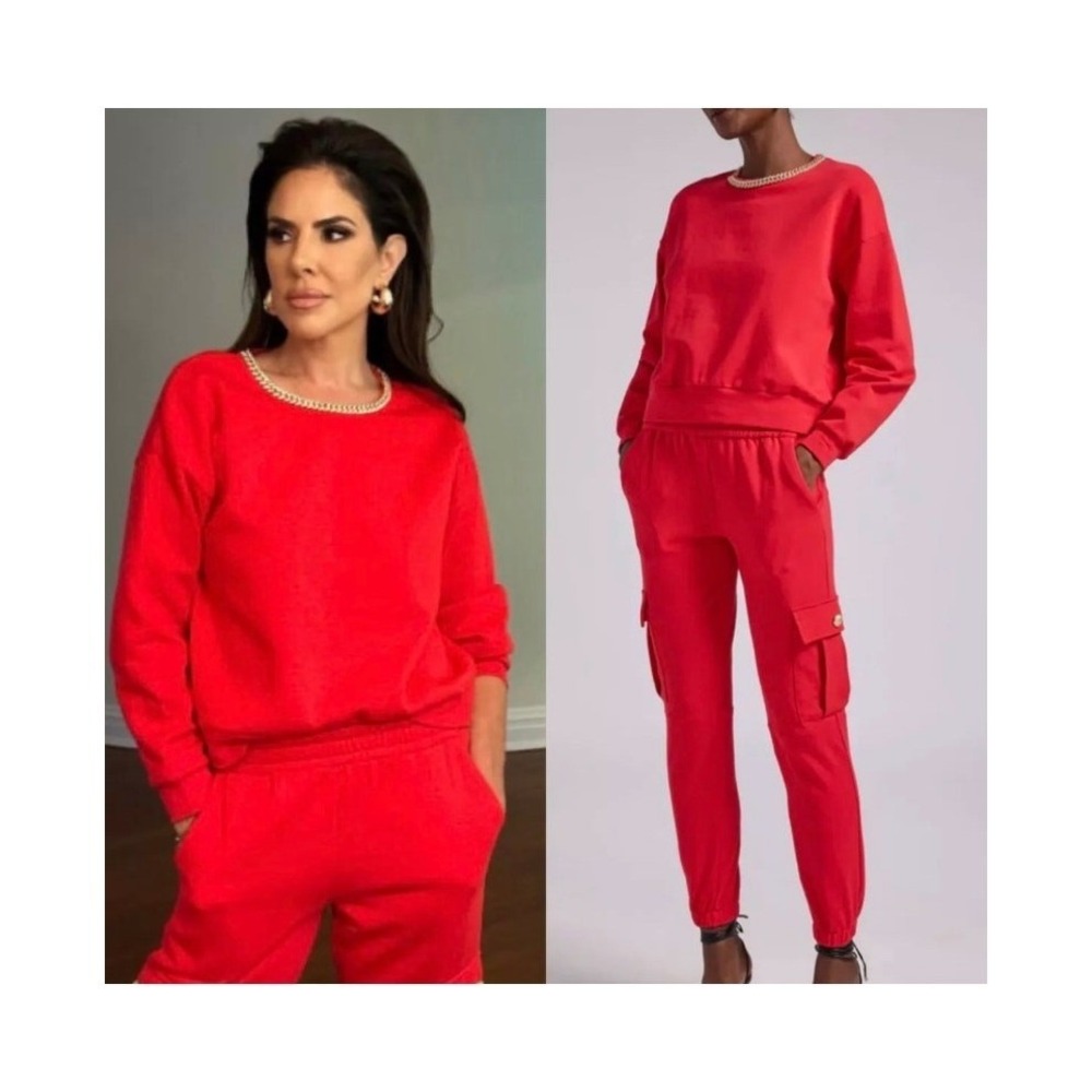 Generation Love Red Collina Chain Sweatshirt & Misha Sweatpants Set Size XXS
